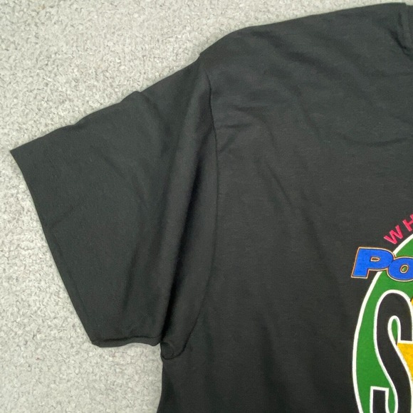 Vintage CROSS COLOURS Shirt XL Black‎ Stop D Violence Power 106 1990s Rapper USA - Picture 6 of 15